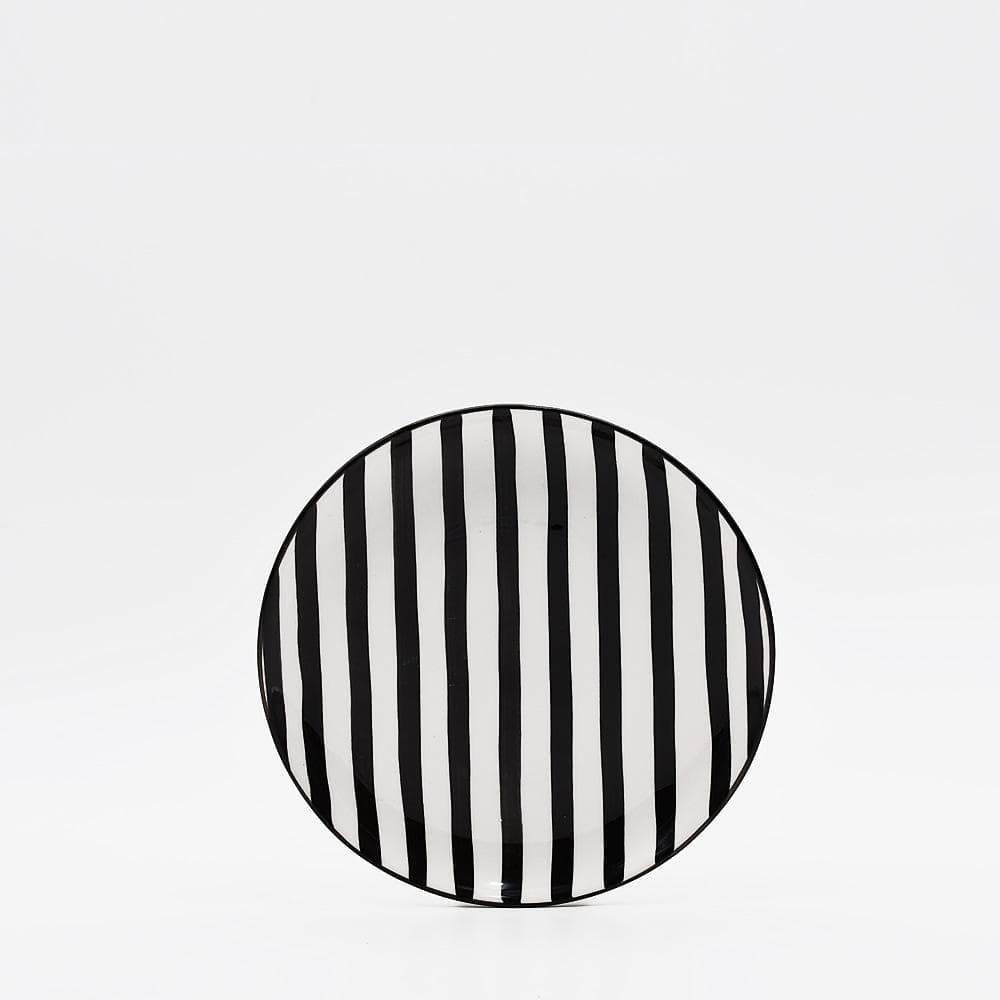 Assiette en porcelaine portugaise I Vaisselle du Portugal en ligne Assiette "Costa Nova Mar" 20cm - Noire