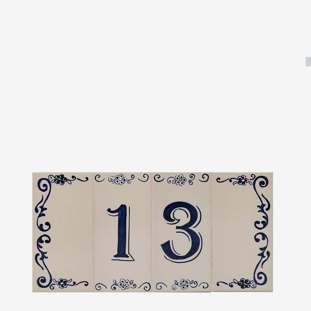 Azulejo I Street Number Portuguese Tile - 0