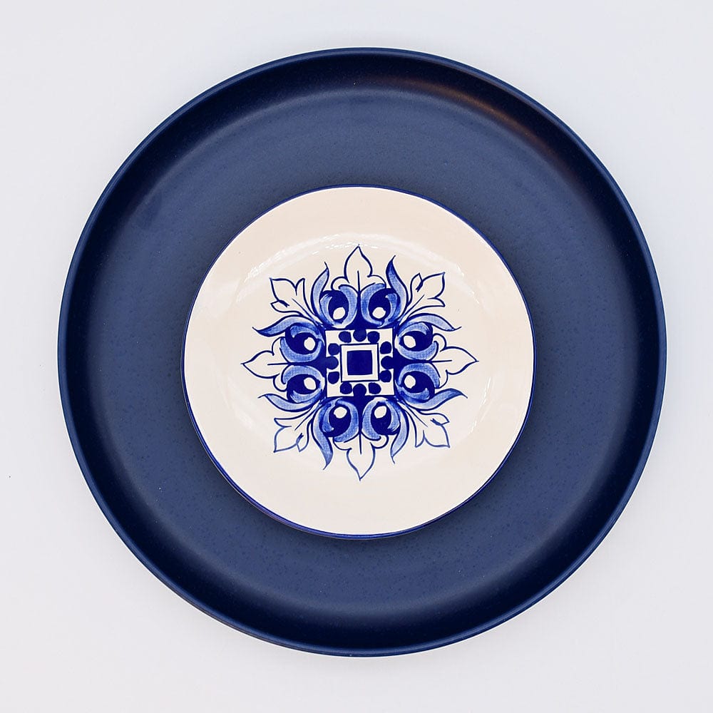 Brasão I Ceramic Plate 4.7'' - Blue