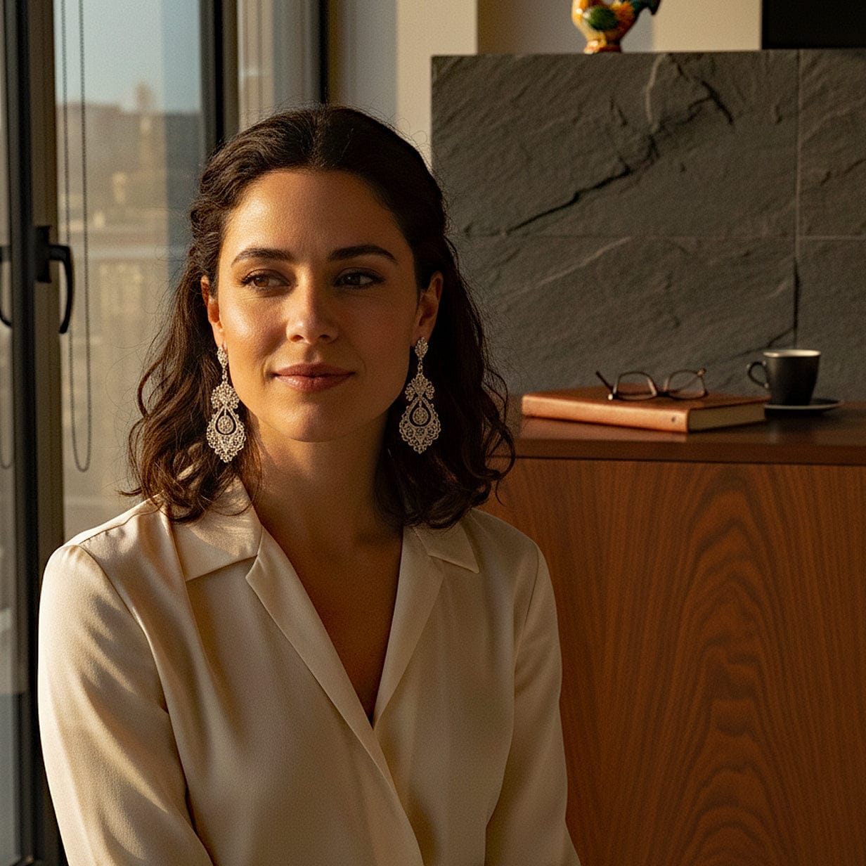 Brincos À Princesa I Silver Filigree Earrings 1.6 oz - 2.2''