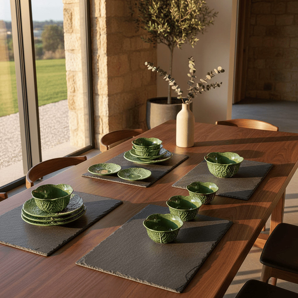 Cabbage-shaped Ceramic Bowl & Plate