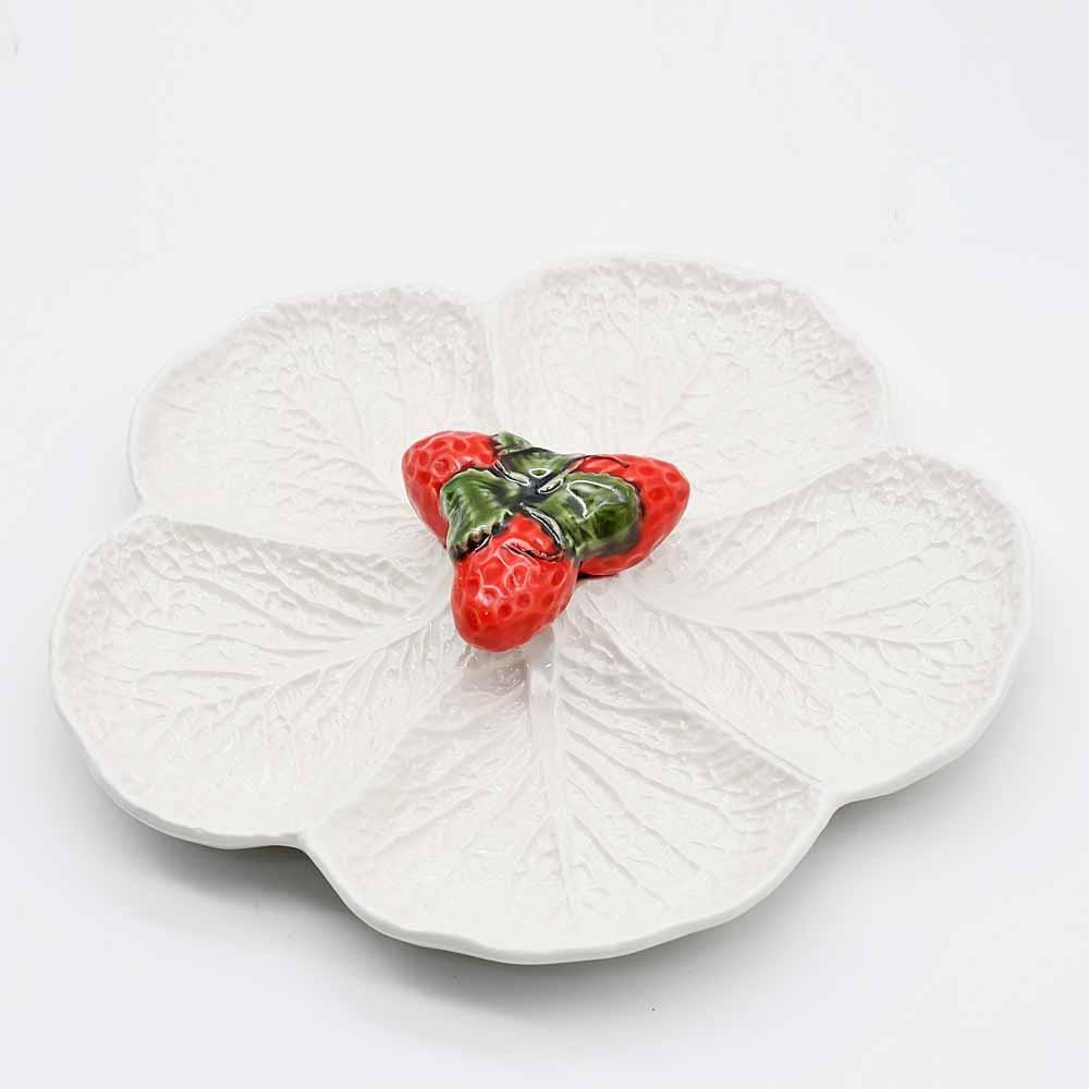 Cabbage-shaped Ceramic Serving Dish - White