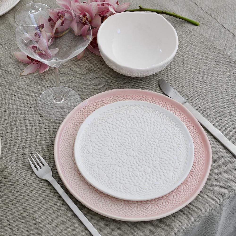 Carimbada I Handmade Ceramic Plate 10.6'' - Pink