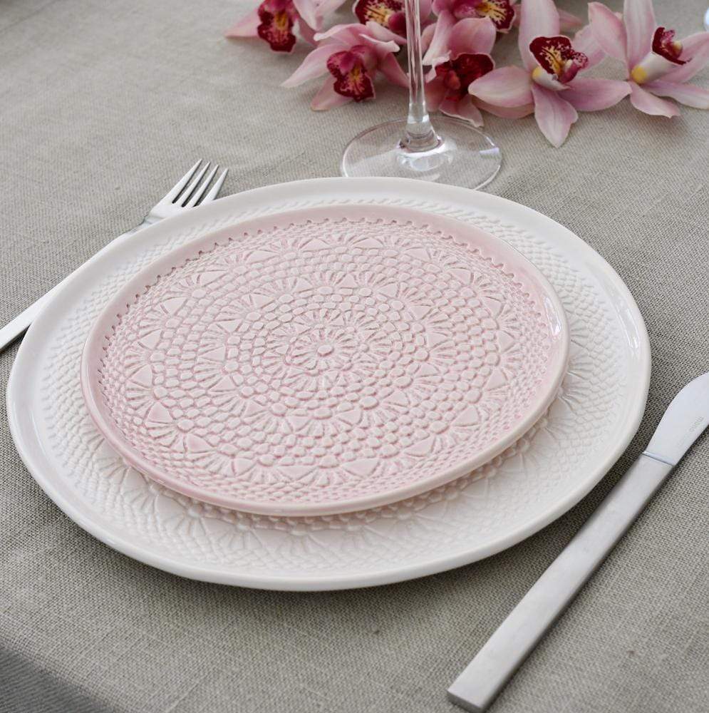 Carimbada I Handmade Ceramic Plate 10.6'' - White