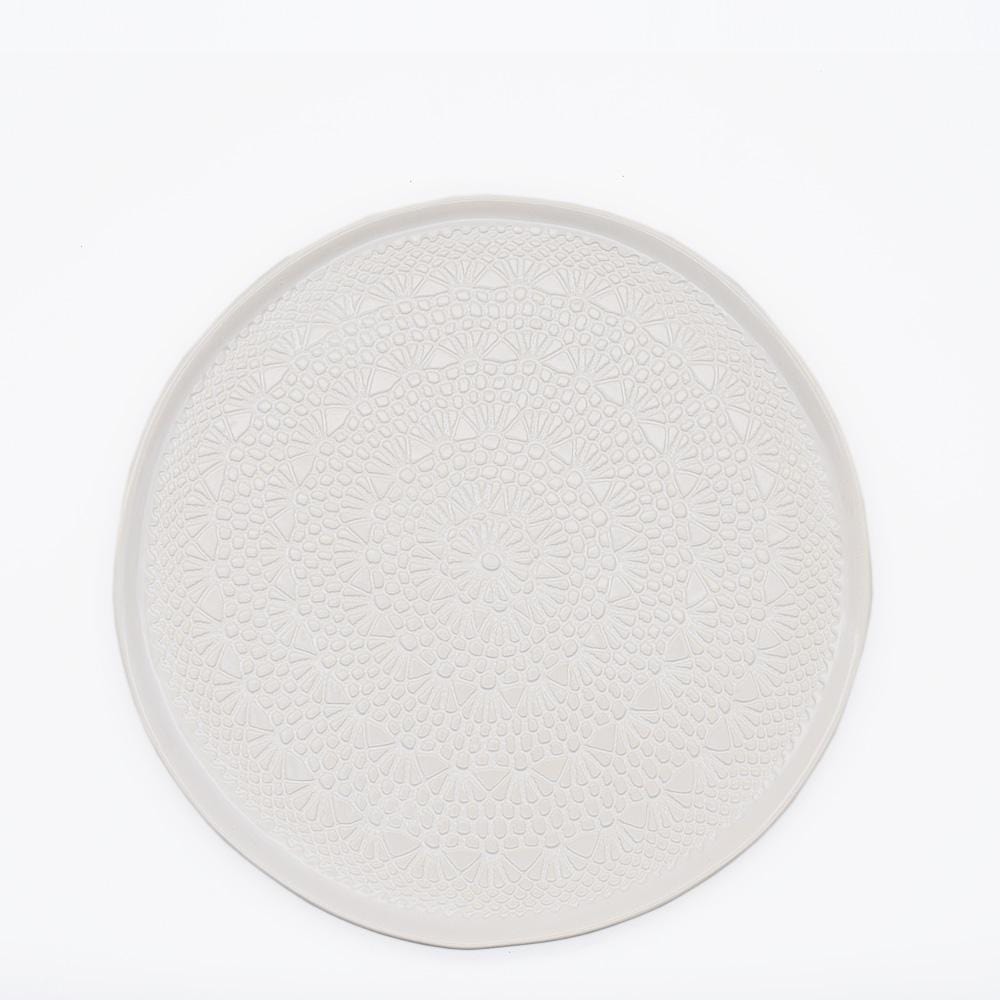 Carimbada I Handmade Ceramic Plate 10.6'' - White