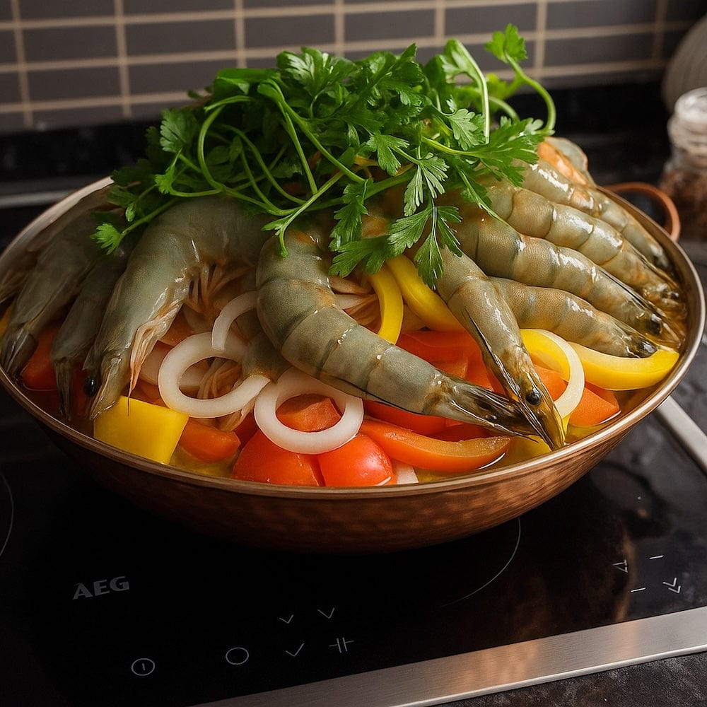 Cataplana portugaise en cuivre Cataplana en cuivre 5 à 6 couverts - 30cm