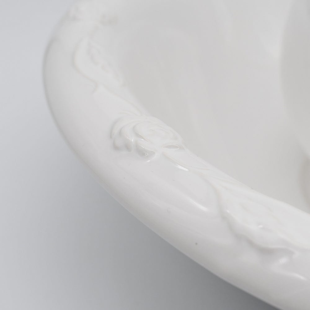 Ceramic Pitcher and Washbasin - White