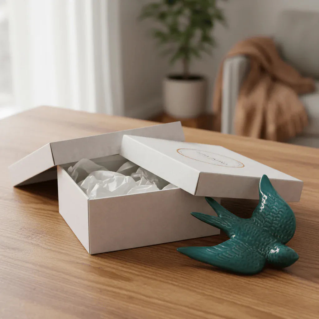 Ceramic Swallow Gift Set - Green