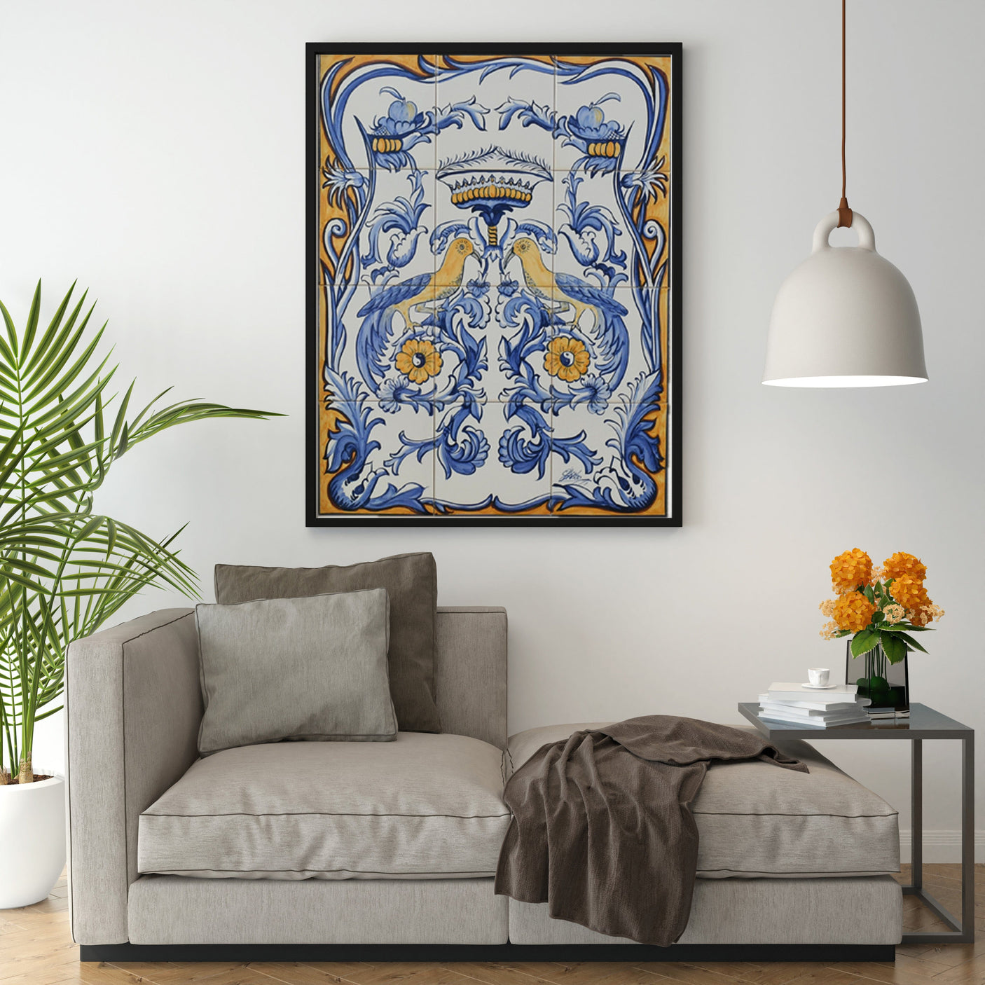 Ceramic tile Mural of 12 Azulejos - 24x18''