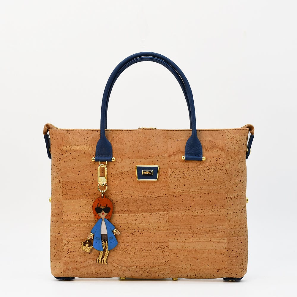 Convertible Cork Handbag - Blue
