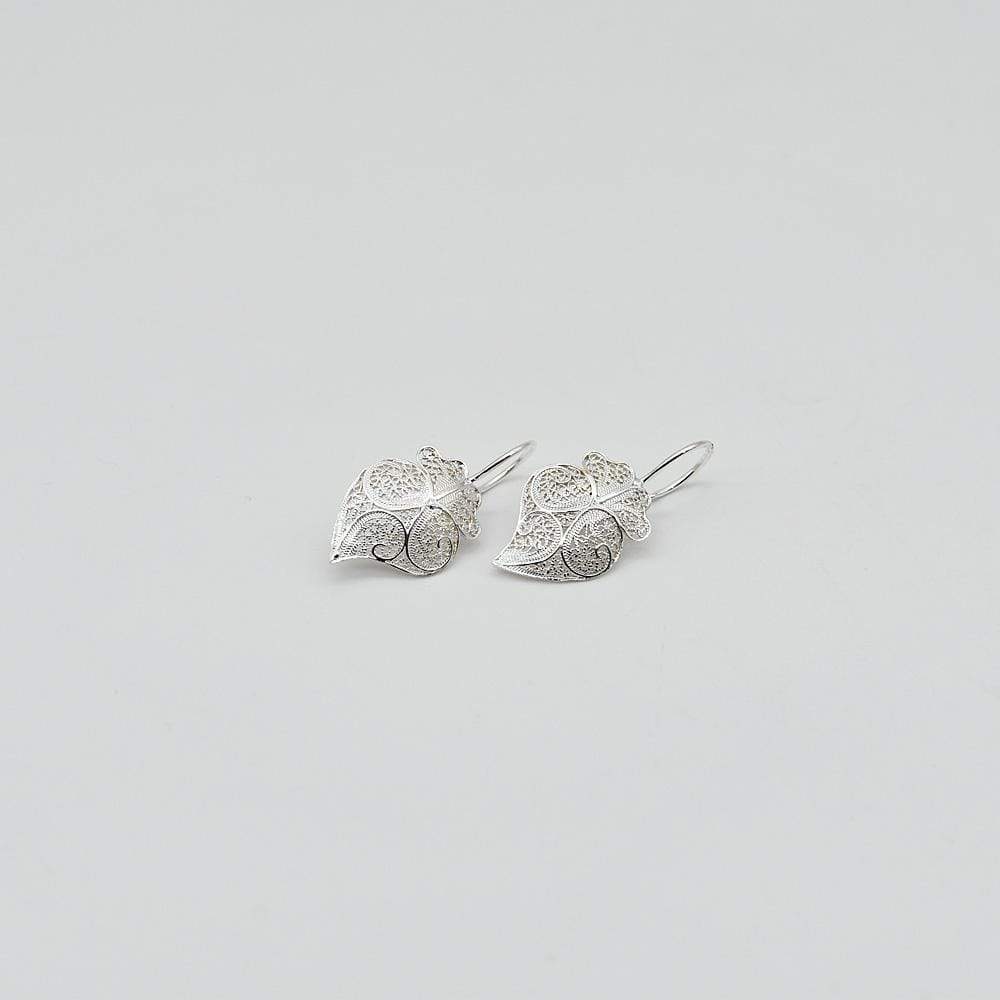 Coração de Viana I Silver Filigree Earrings 0.2 oz - 0.8''