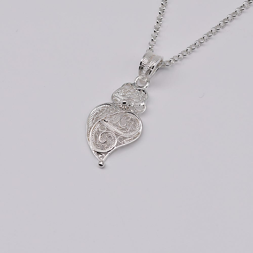 Coração de Viana I Silver Filigree Pendant 0.2 oz - 1.2''