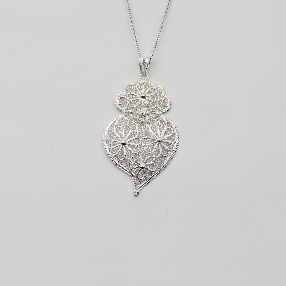 Coração de Viana I Silver Filigree Pendant 0.3 oz - 2.4''
