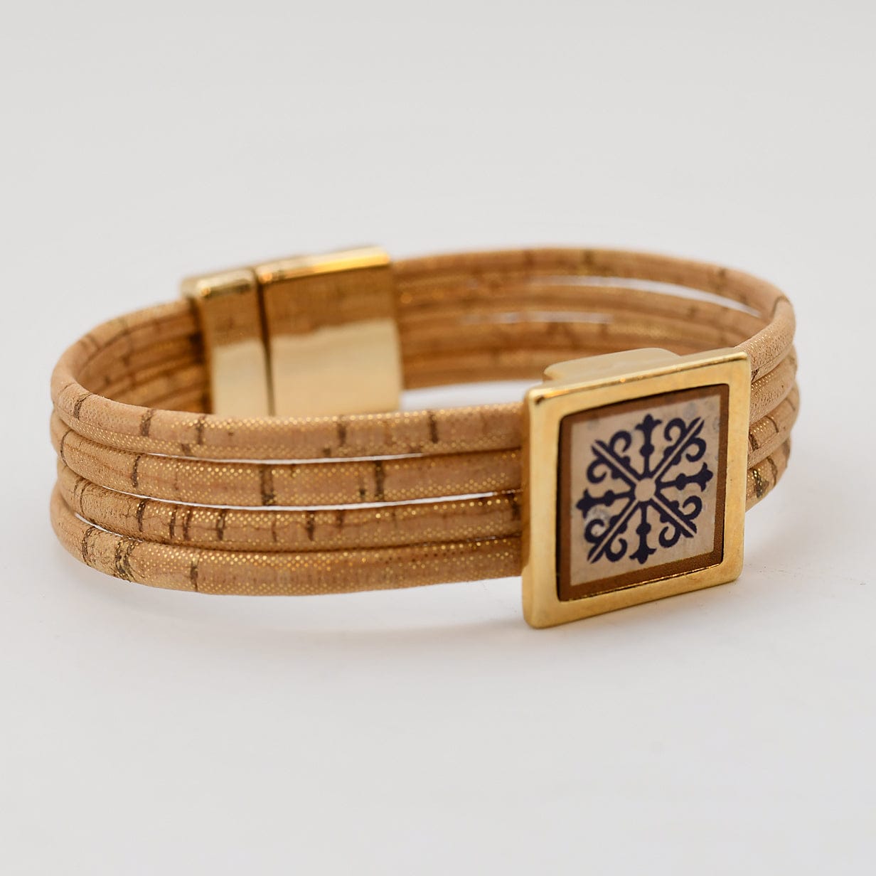 Cork Bracelet with Azulejo Medallion
