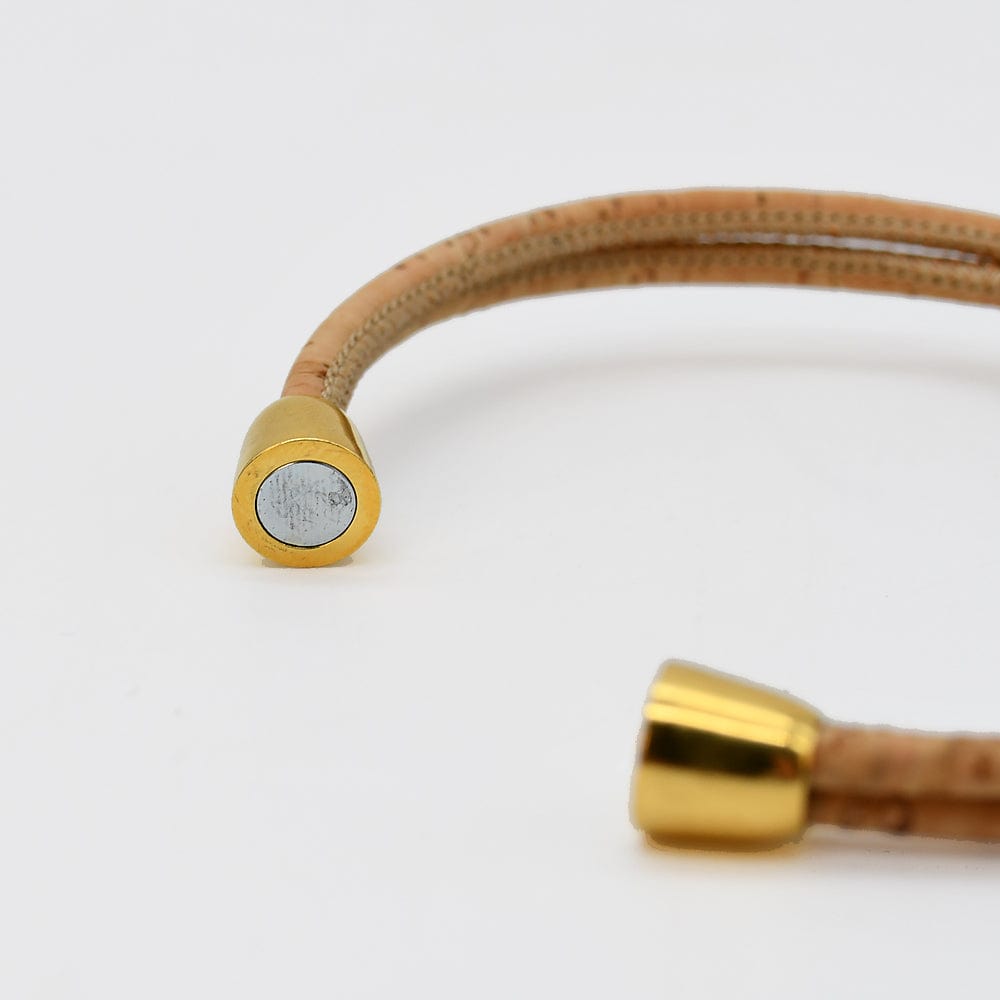 Cork bracelet with turquoise beads