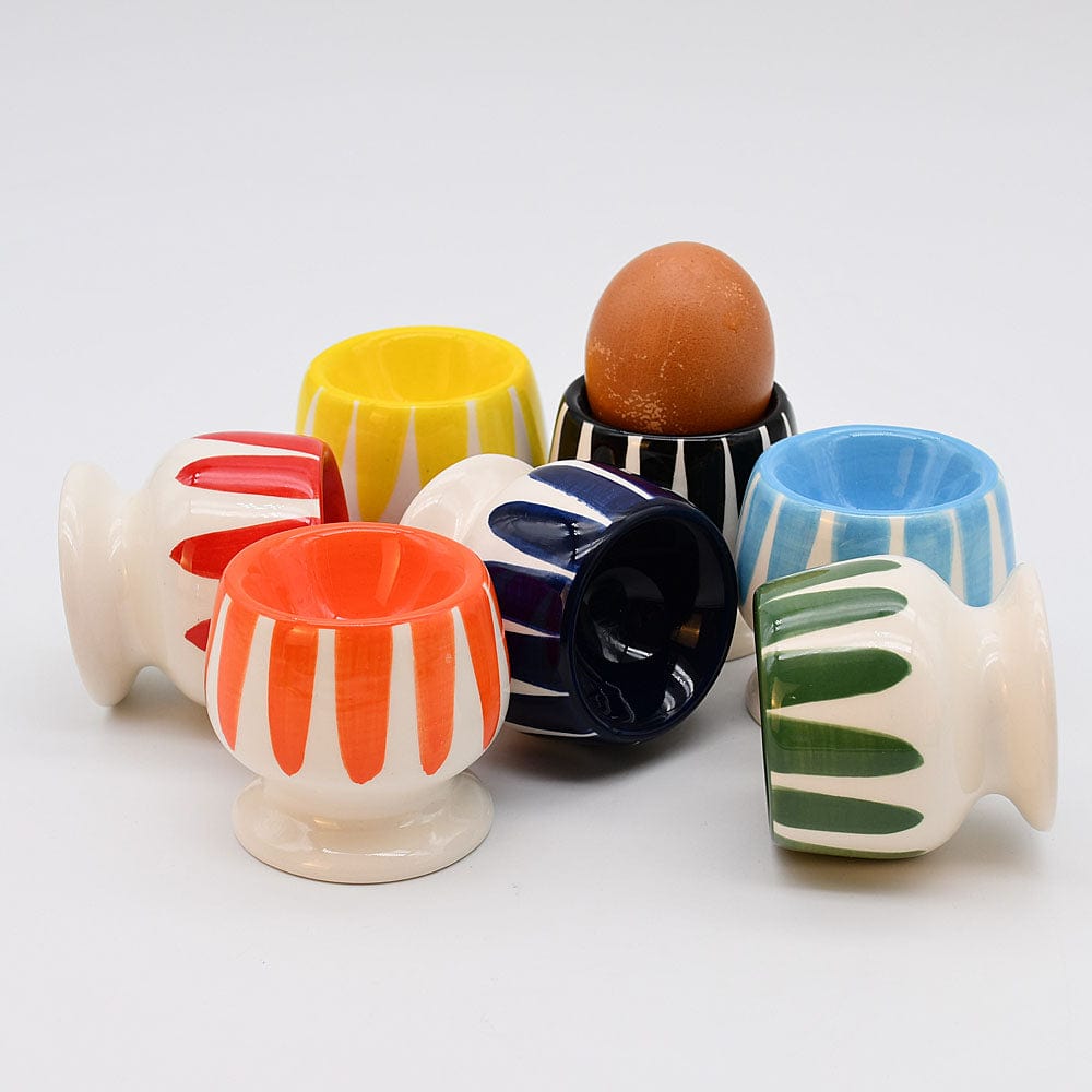 Costa Nova Mar I Striped Ceramic Egg Cup - Yellow