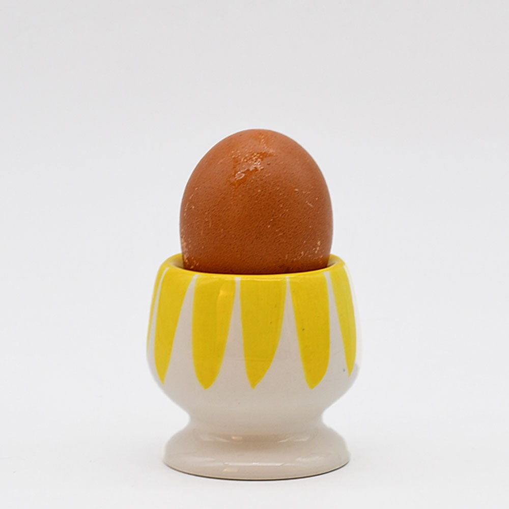 Costa Nova Mar I Striped Ceramic Egg Cup - Yellow