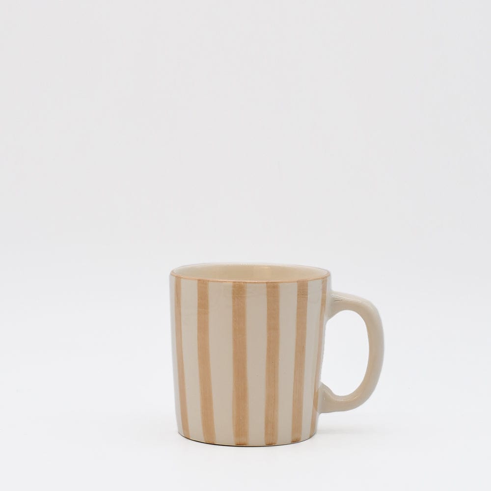 Costa Nova Mar I Striped Ceramic Mug - Mocha
