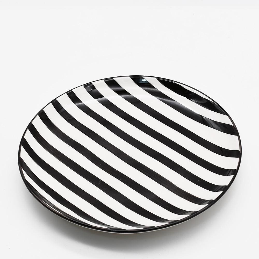 Costa Nova Mar I Striped Ceramic Plate 5.9'' - Black