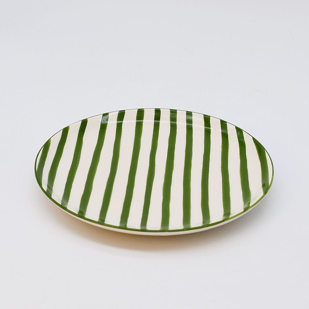 Costa Nova Mar I Striped Ceramic Plate 5.9'' - Green