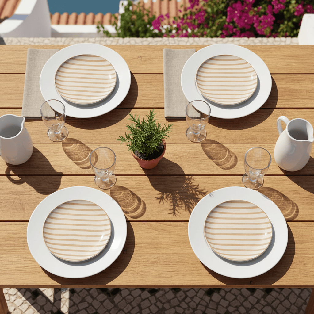 Costa Nova Mar I Striped Ceramic Plate 5.9'' - Moka