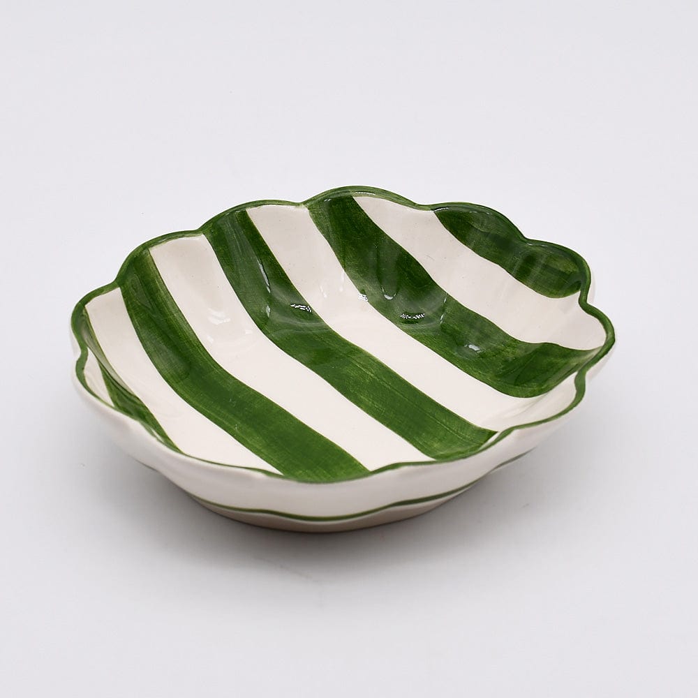 Costa Nova Mar | Striped Ceramic Plate - Green