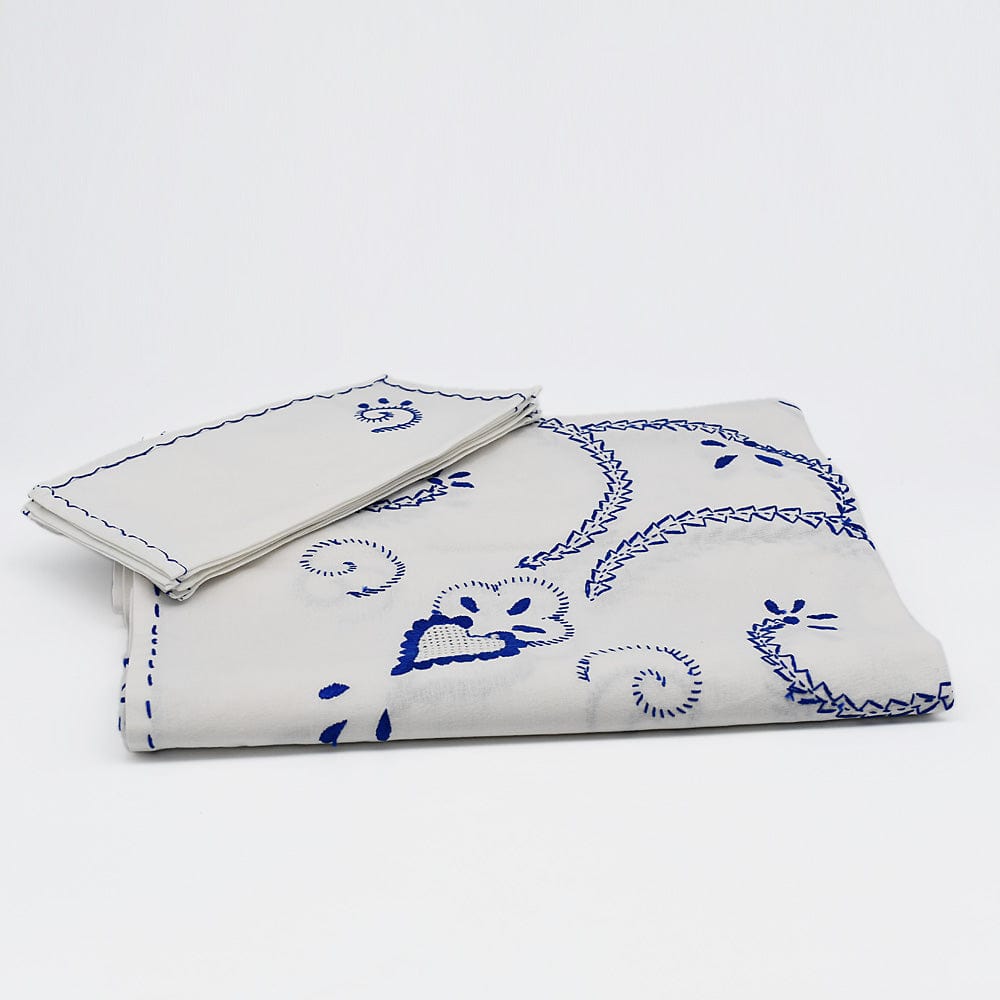 Cotton embroidered Tablecloth + Napkins