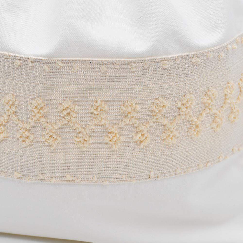 Embroidered Linen Bread Bag – White