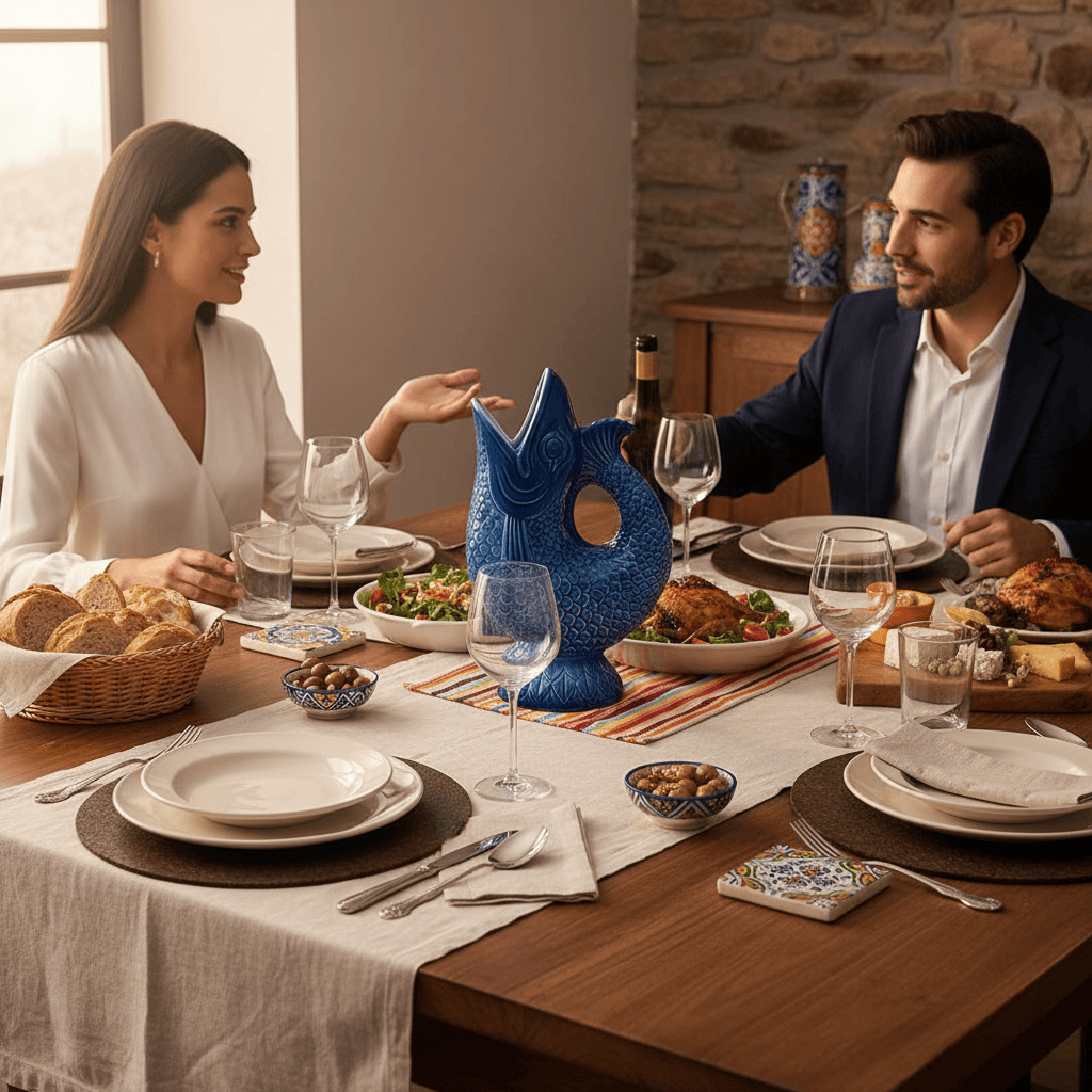 Fish-shaped Ceramic Pitcher - Blue