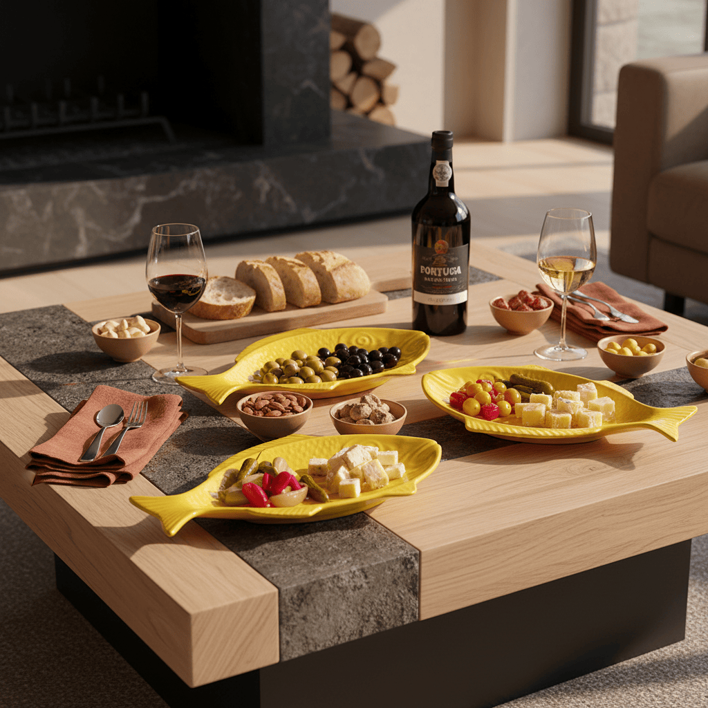 Fish-shaped Ceramic Plate - Yellow 11.8"