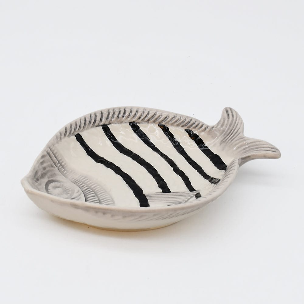 Fish-shaped Ceramic Soup Plate - Black