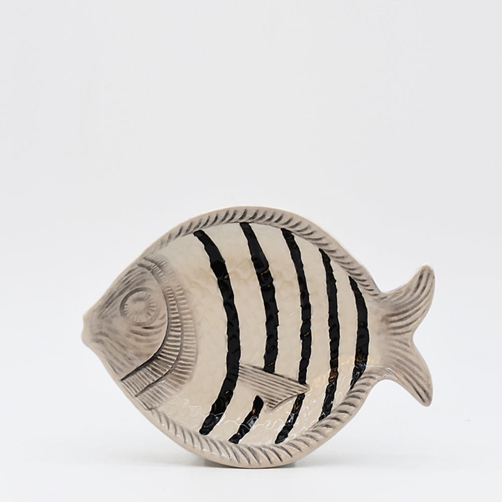 Fish-shaped Ceramic Soup Plate - Black 9.8''