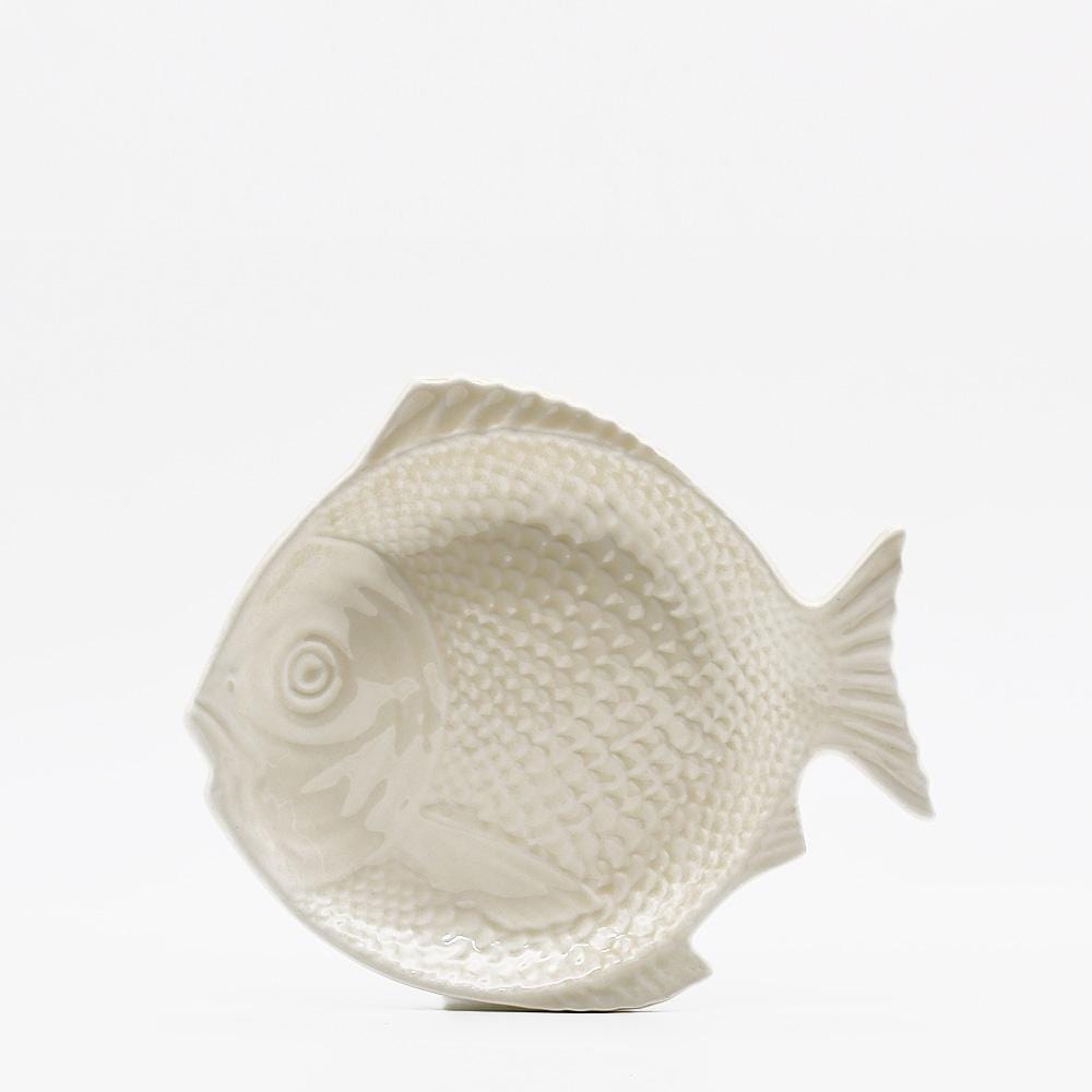 Fish-shaped Ceramic Soup Plate - Off-white