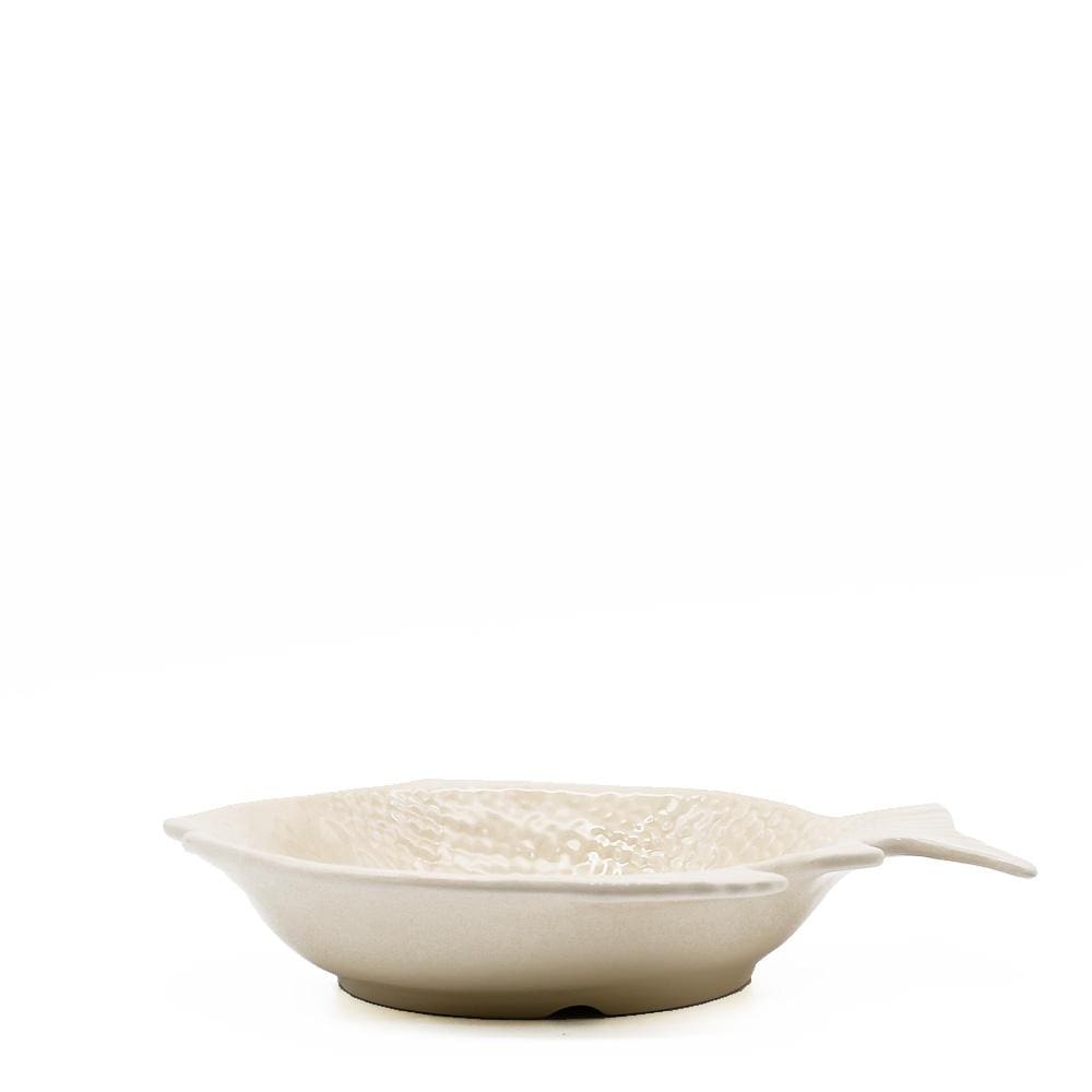 Fish-shaped Ceramic Soup Plate - Off-white
