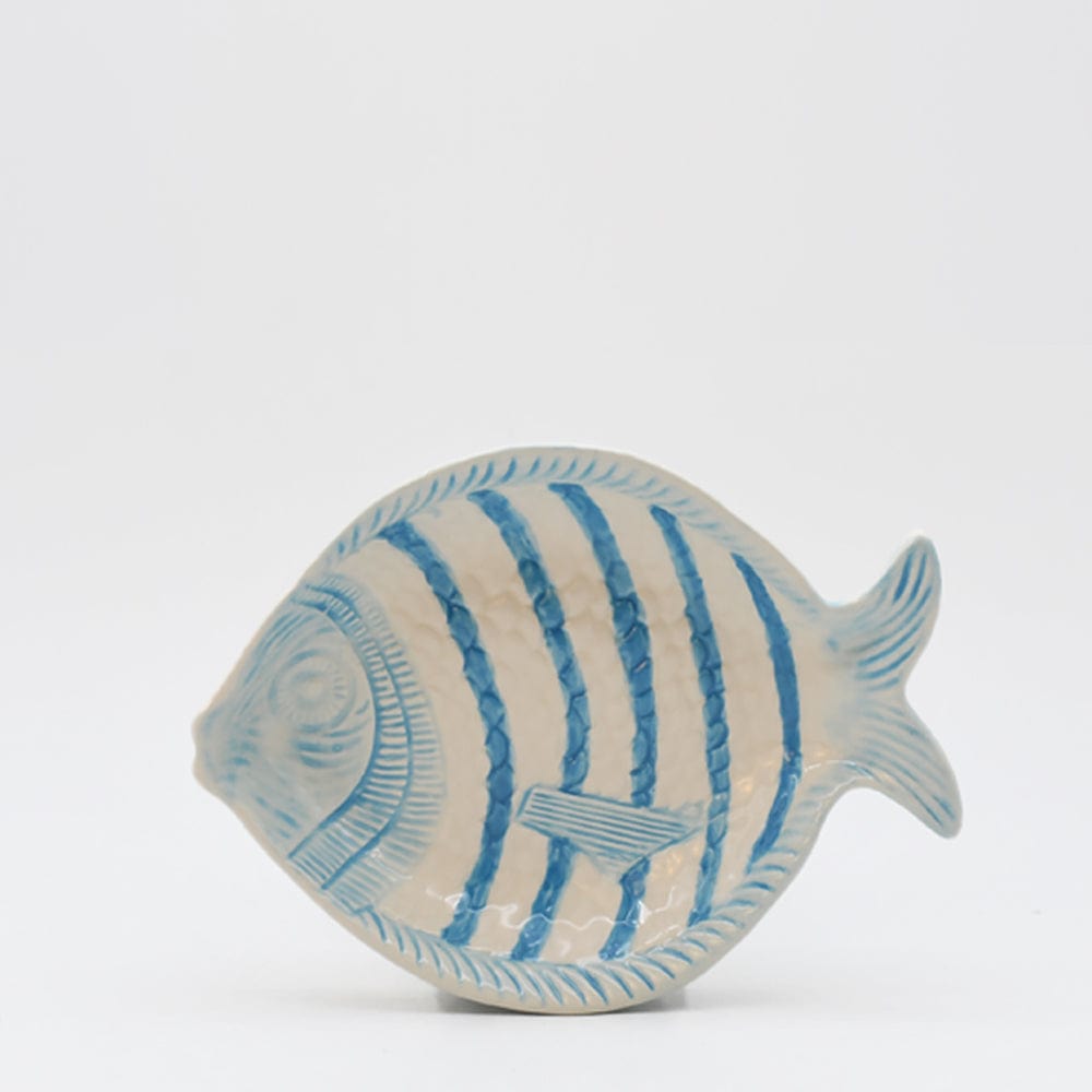 Fish-shaped Ceramic Soup Plate - Turquoise 9.8''