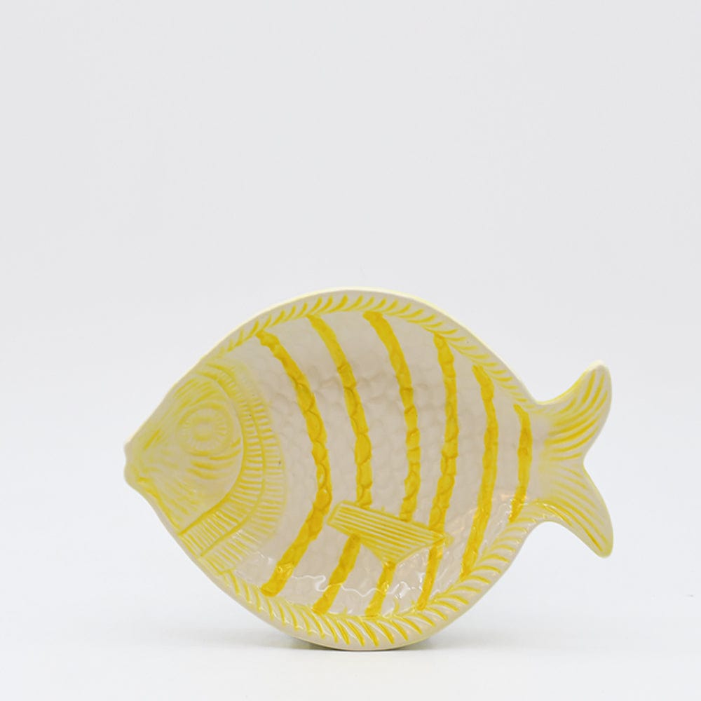 Fish-shaped Ceramic Soup Plate - Yellow 9.8''