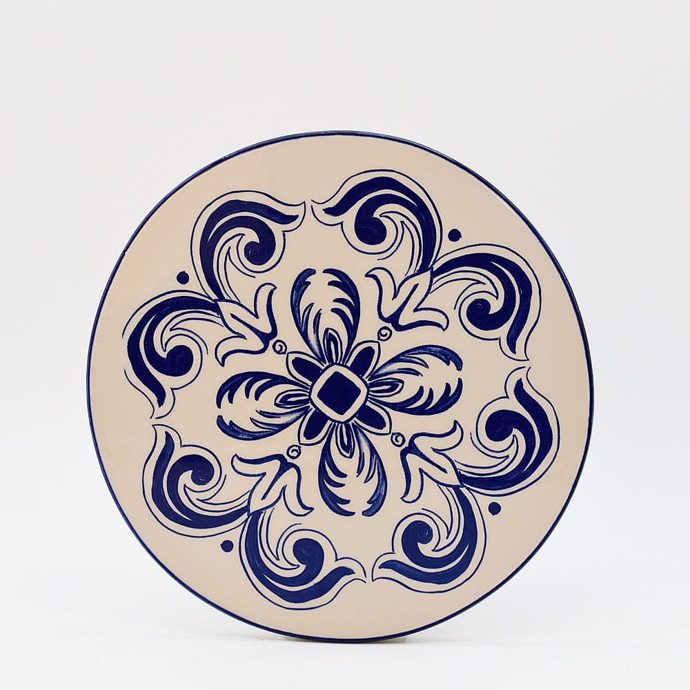 Floral I Ceramic Tray - Blue