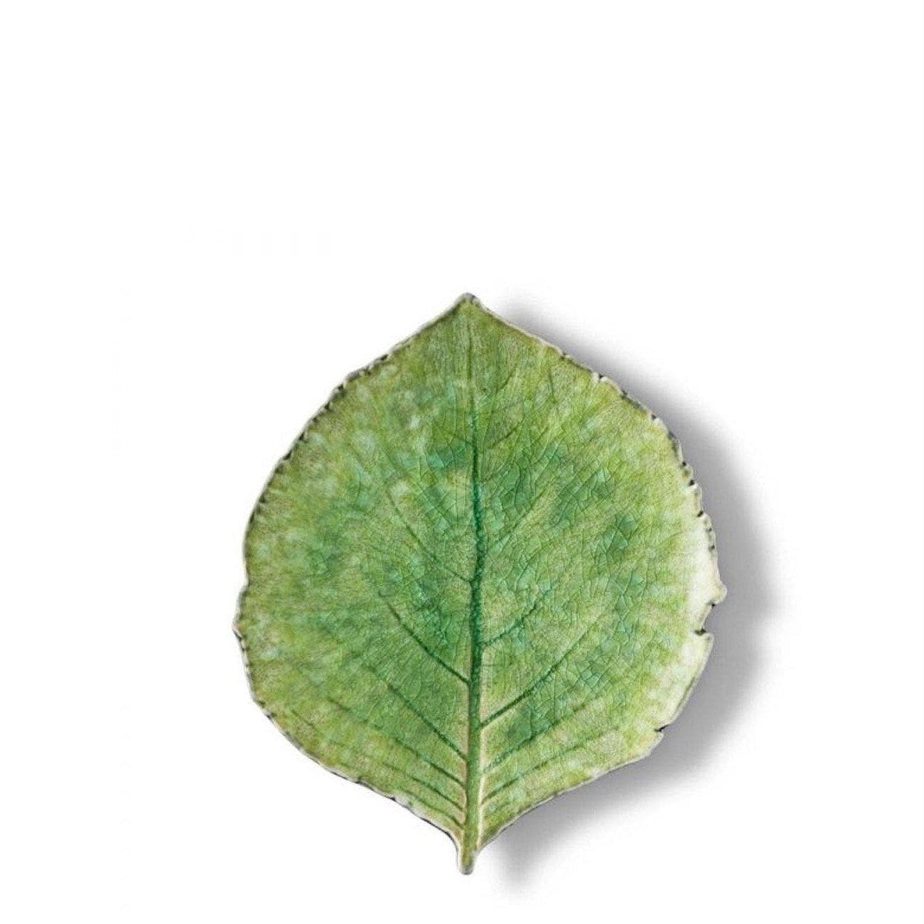 Hydrangea Leaf I Stoneware Plate - Light green