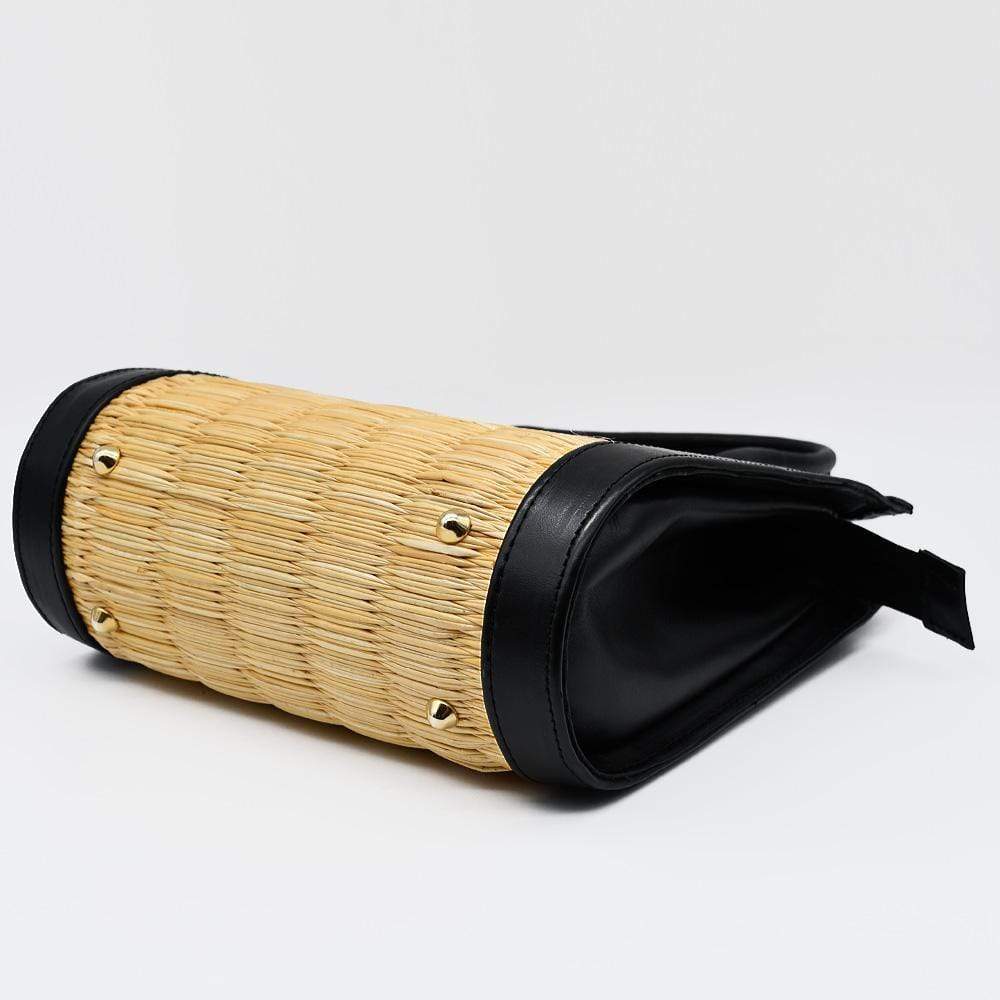 Leather and Reed handbag 10.2'' - Natural