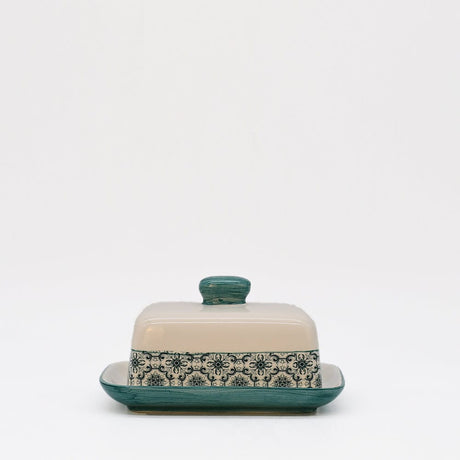 Padrão I Ceramic Butter Dish - Green
