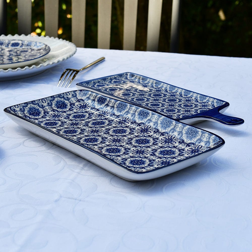 Padrão I Ceramic Serving Dish - Blue