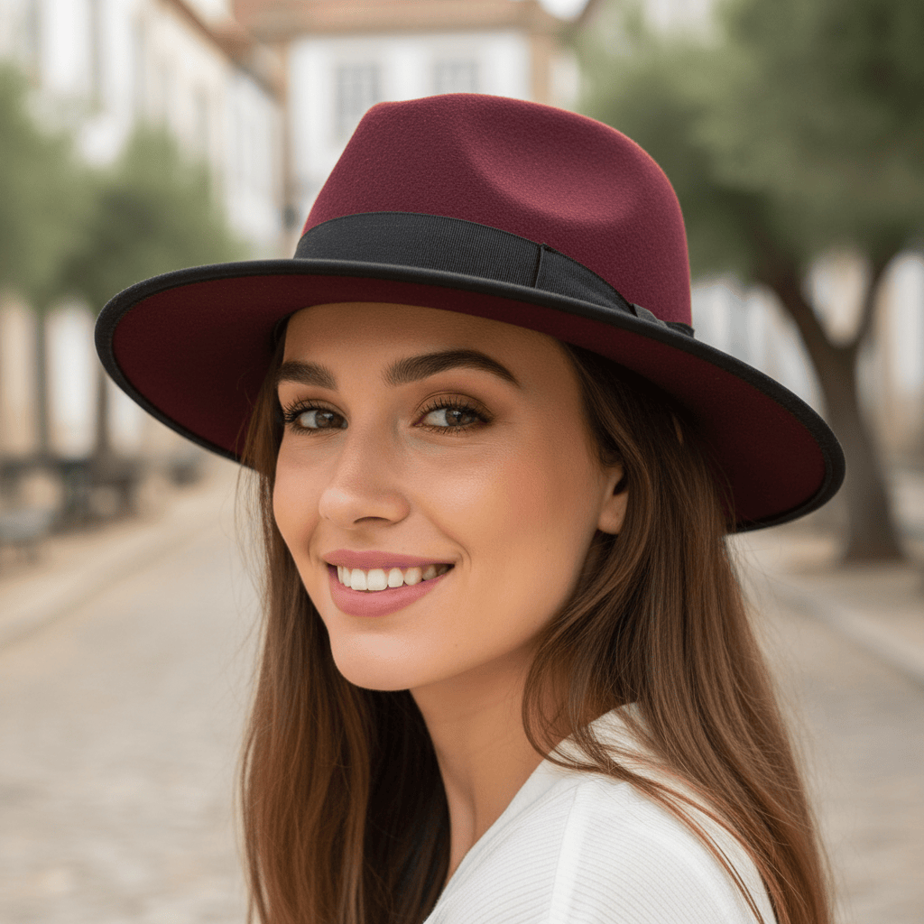Panama Hat - Burgundy