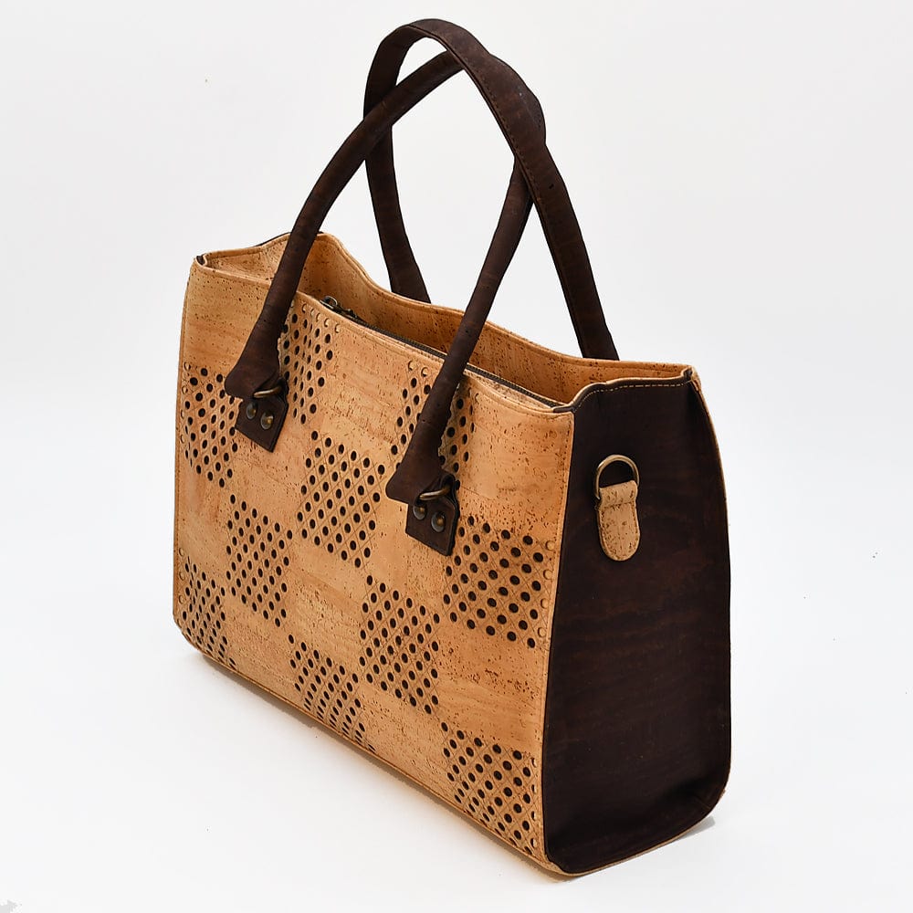 Perforated Cork Handbag - Natural