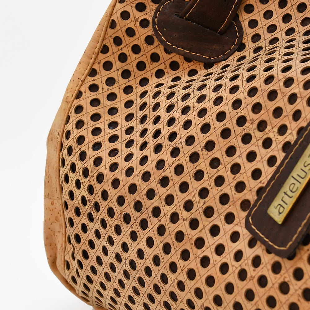 Perforated Cork Handbag - Natural