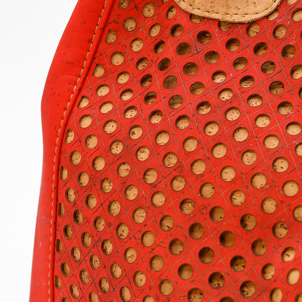 Perforated Cork Handbag - Red