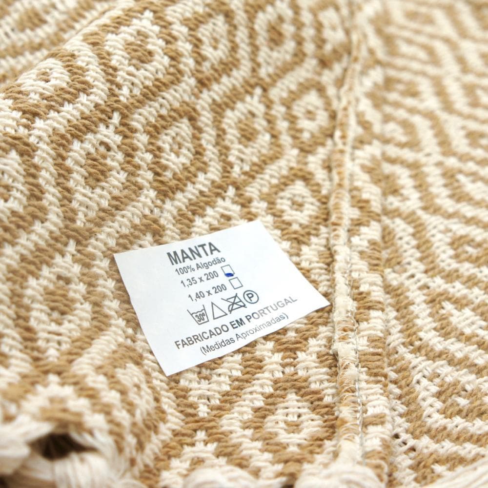 Plaid en coton 79x53'' - Beige
