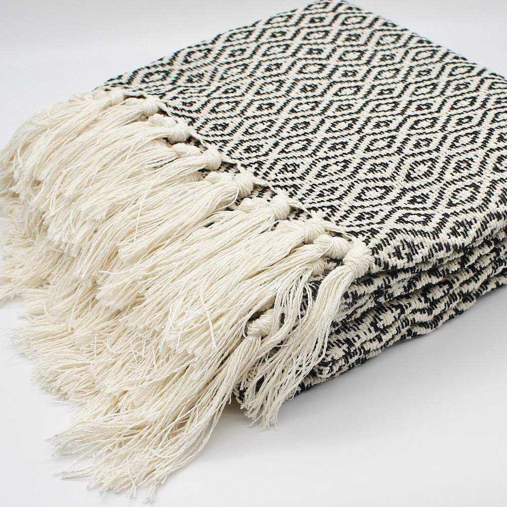 Plaid en coton 79x53'' - Noir