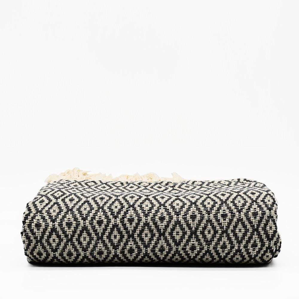 Plaid en coton 79x53'' - Noir
