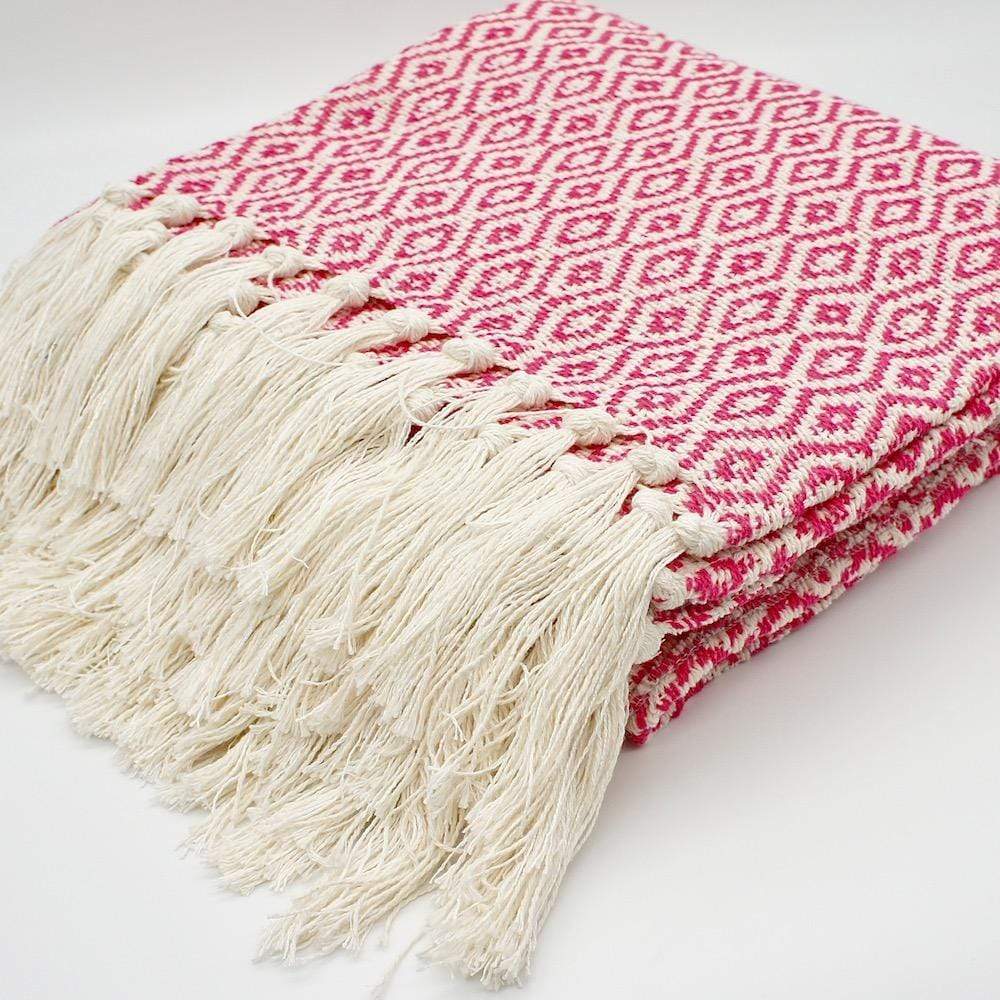 Plaid en coton 79x53'' - Rose