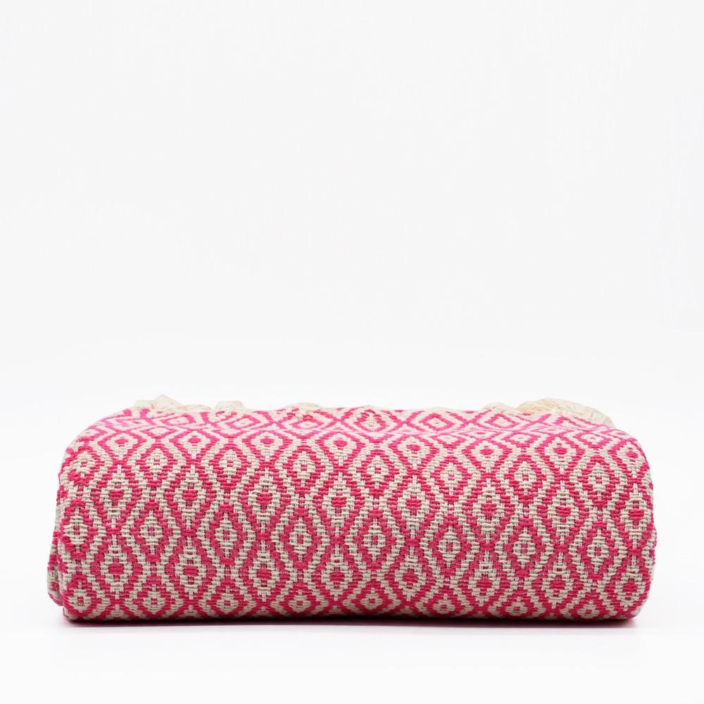 Plaid en coton 79x53'' - Rose